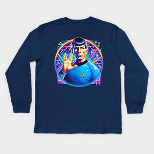 Mr. Spock in the 80's Kids Long Sleeve T-Shirt